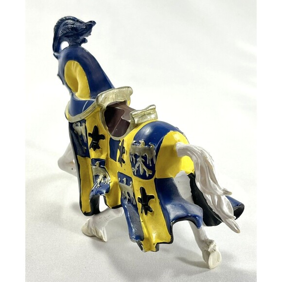 2002 Papo Medieval Knight Blue and Gold Jousting Horse Vintage Toy - Picture 6 of 10